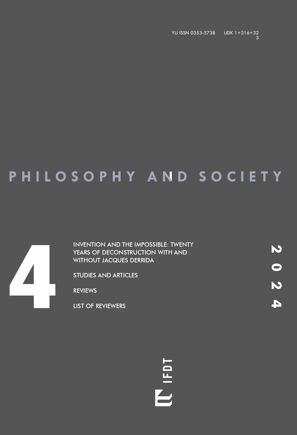 					View Vol. 35 No. 4 (2024): Filozofija i društvo / Philosophy and Society
				